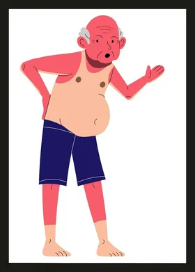 手绘卡通老人动画动画