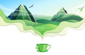 山茶元素创意背景