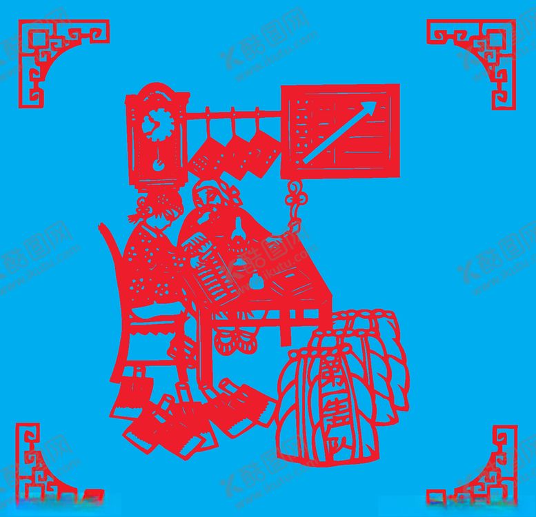 编号：89025703300912021626【酷图网】源文件下载-统计粮食剪纸