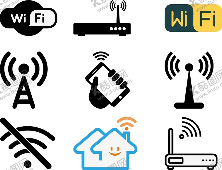 编号：18628702050319283117【酷图网】源文件下载-wifi 网络图标