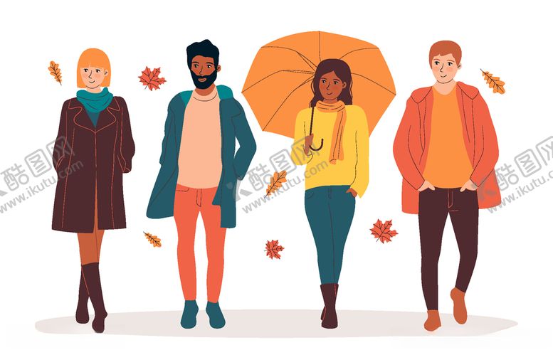 编号：91642010111108431010【酷图网】源文件下载-穿秋装的人