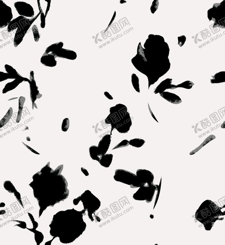 编号：64102309160809599076【酷图网】源文件下载-水墨碎花扎染花黑花