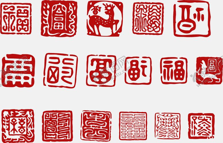 编号：51690710090526222497【酷图网】源文件下载-古典印章图案素材