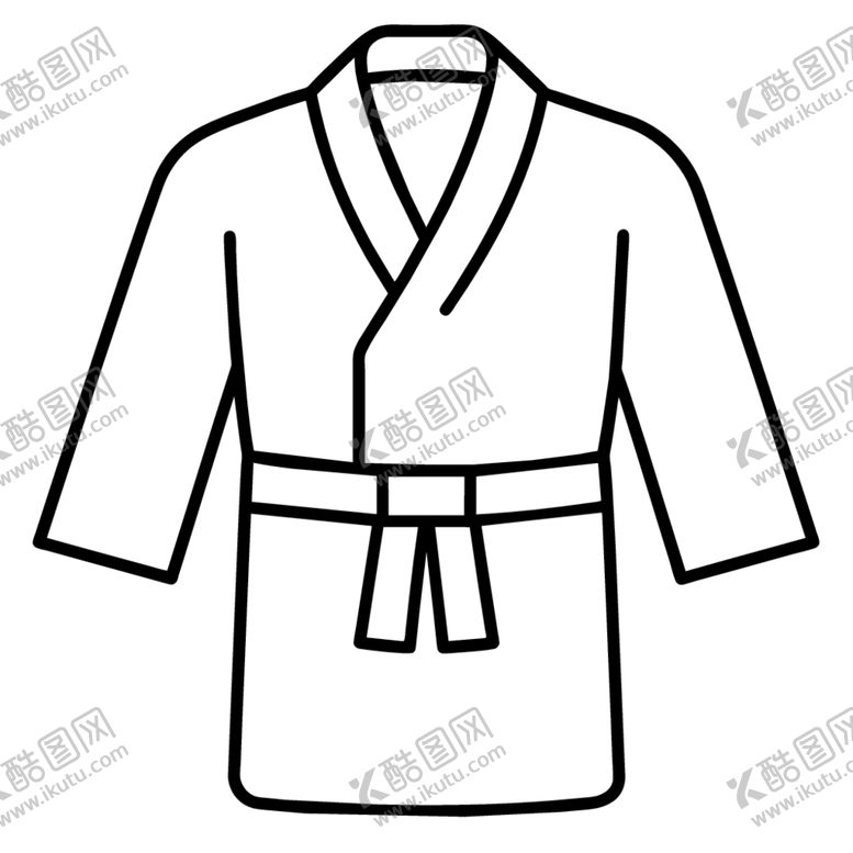 编号：13728601250408053627【酷图网】源文件下载-跆拳道服线稿图