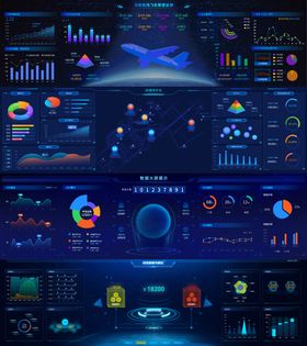 UI界面科技数据可视化民航机场飞机数