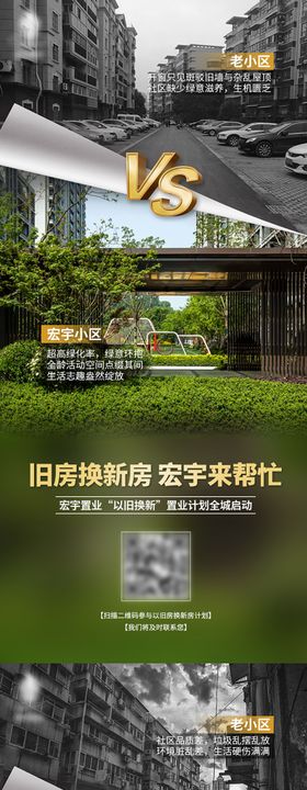 房地产新老对比价值点系列海报