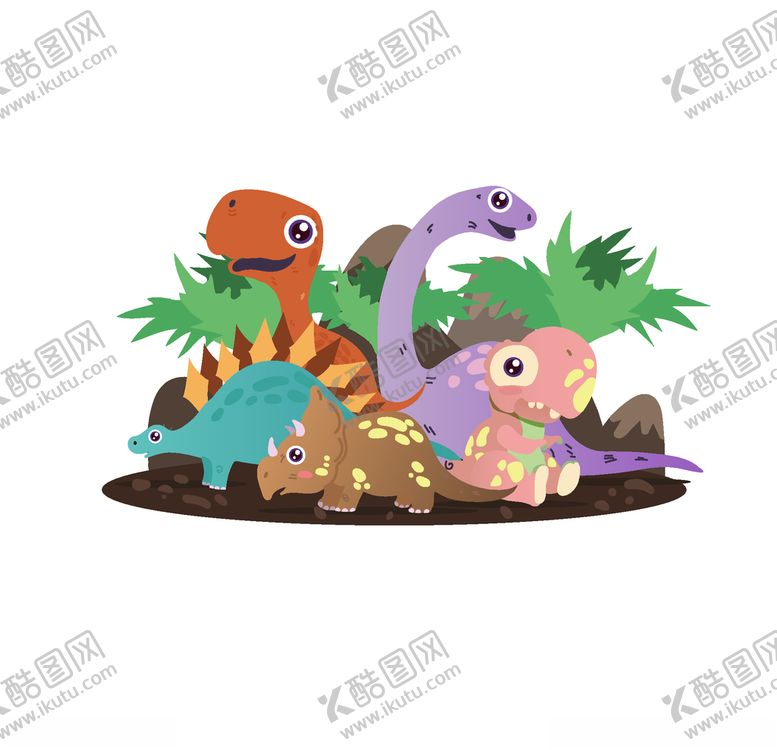 编号：28903210031048021409【酷图网】源文件下载-卡通恐龙集合