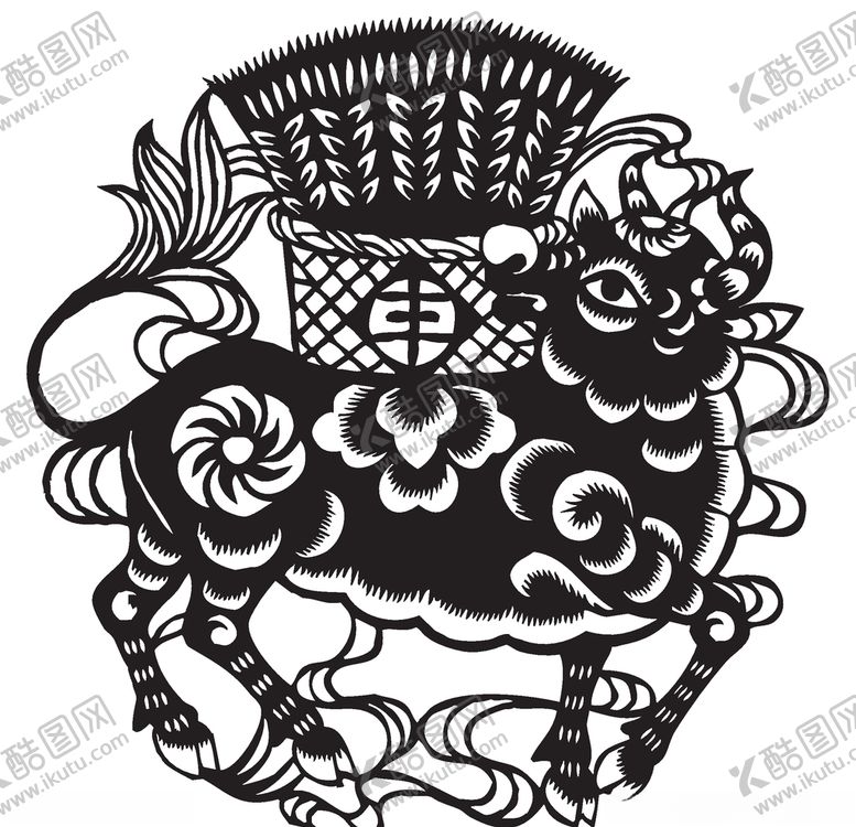 编号：14776106260733449244【酷图网】源文件下载-丰收牛年剪纸