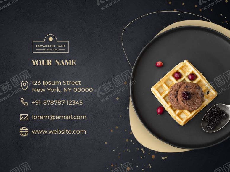 编号：92353709300042271333【酷图网】源文件下载-高端餐饮名片