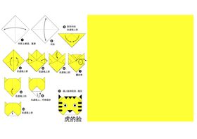 幼儿园折纸教程素材稿猫的脸