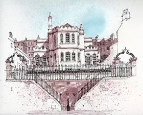 水彩建筑插画