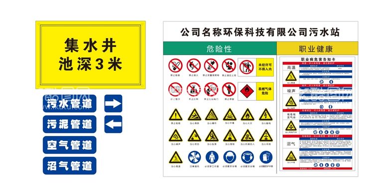 编号：21748609200307567354【酷图网】源文件下载-污水站警告牌