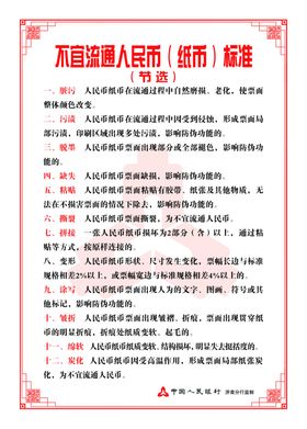 不宜流通人民币（纸币）标准