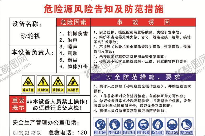 编号：36221207020239427170【酷图网】源文件下载-危险源风险告知及防范措施