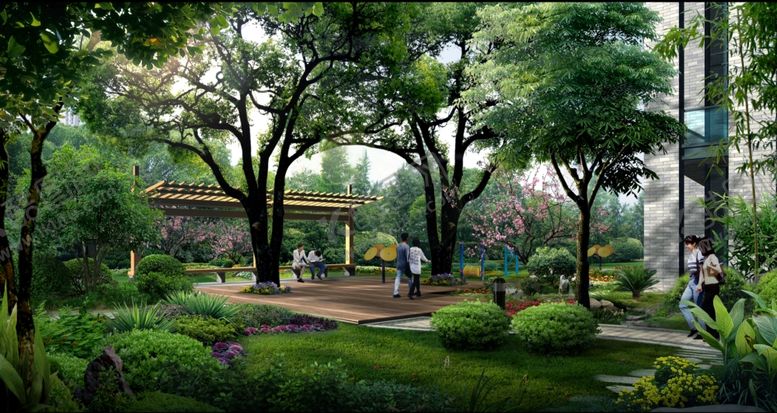 编号：74577310080612304975【酷图网】源文件下载-小区绿化分层效果图