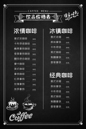 咖啡饮品套餐菜单海报