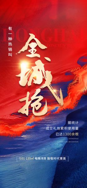 房地产热销海报开盘系列清盘红金