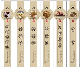 人参鹿茸红参异性不干胶