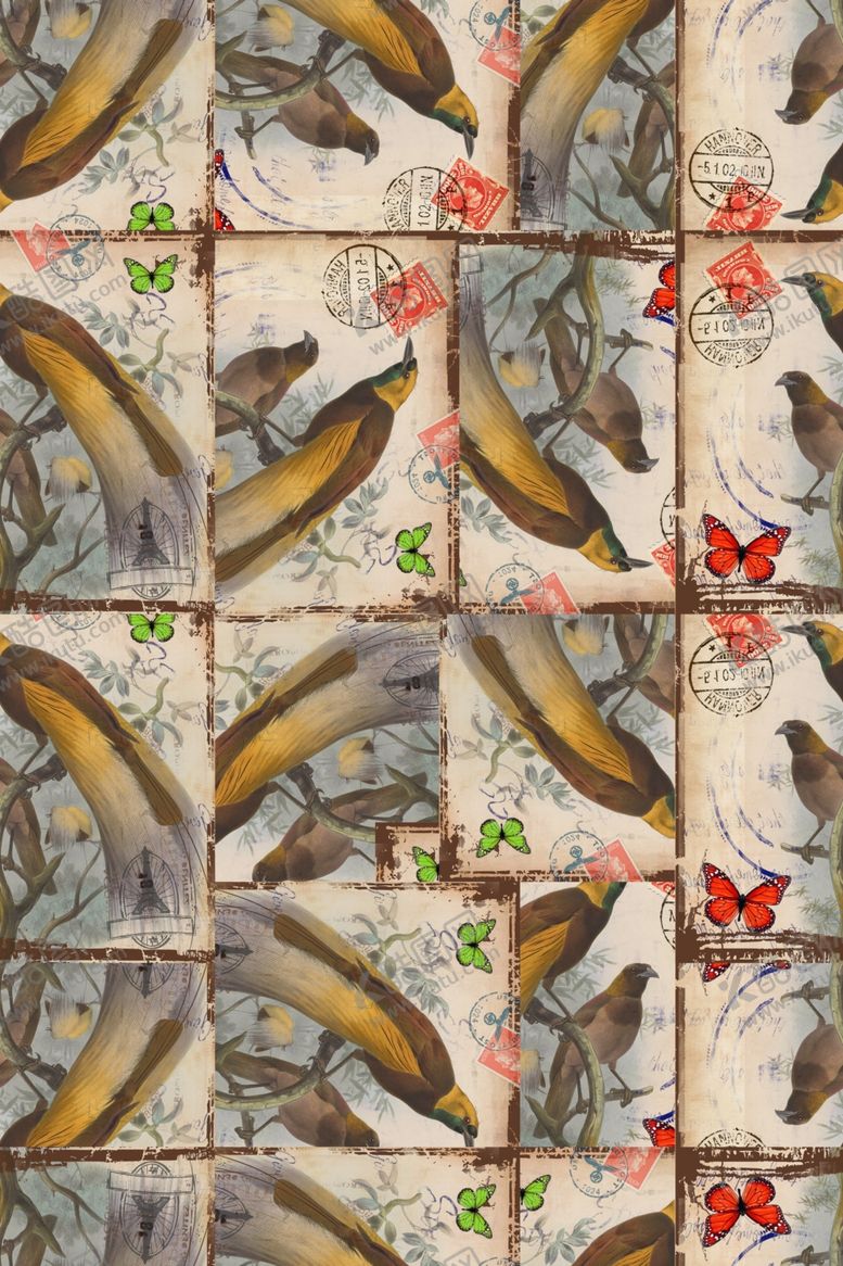 编号：28056109140938372831【酷图网】源文件下载-古典花鸟蝴蝶拼图