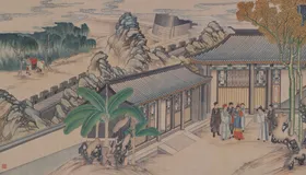 红楼梦场景精美工笔画