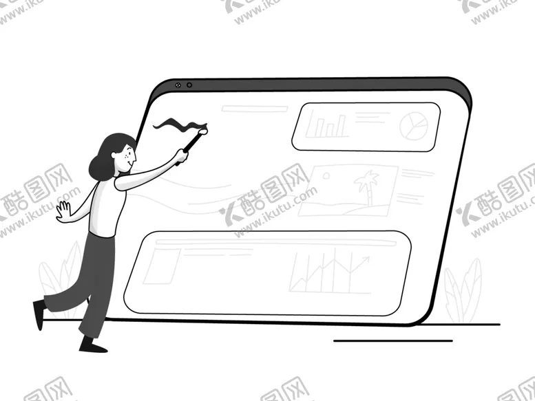 编号：39896812130202428561【酷图网】源文件下载-手绘 插图 网页 插画 黑白 