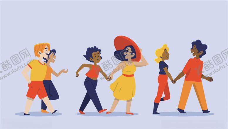 编号：66170909120452471548【酷图网】源文件下载-创意散步人物