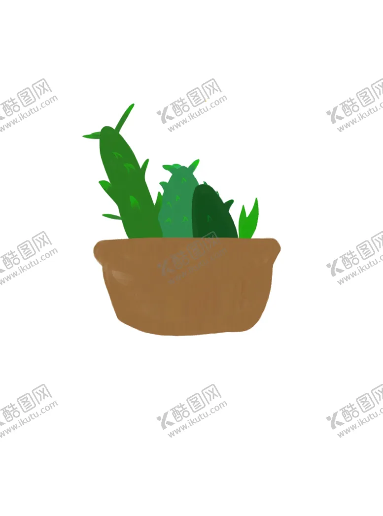 编号：94800007011133446573【酷图网】源文件下载-手绘绿植绿植盆栽仙人掌