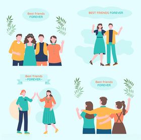 多样社交互动场景插画