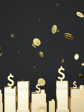 金色投资理财金融海报背景