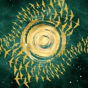 北欧抽象金色创意玄关装饰画挂画