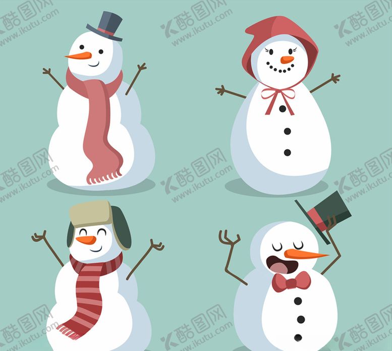 编号：30606509242337207586【酷图网】源文件下载-可爱笑脸雪人素材