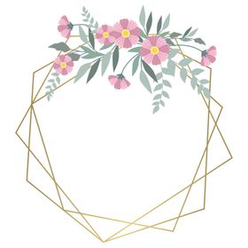 金色边框植物花环png