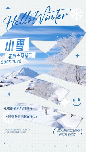 小雪冬日雪景海报