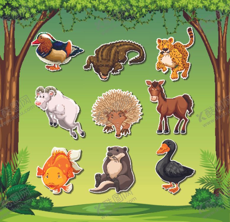 编号：94309609252124158860【酷图网】源文件下载-矢量动物素材