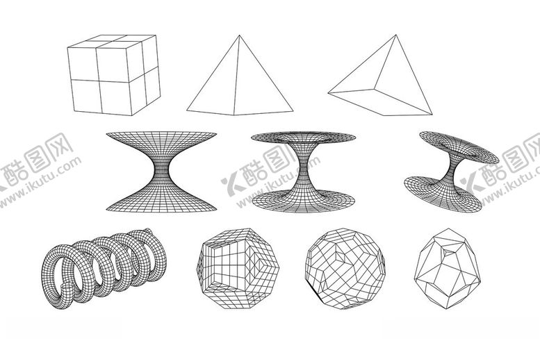 编号：85702402270931339549【酷图网】源文件下载-线描三维空间3D图形矢量元素