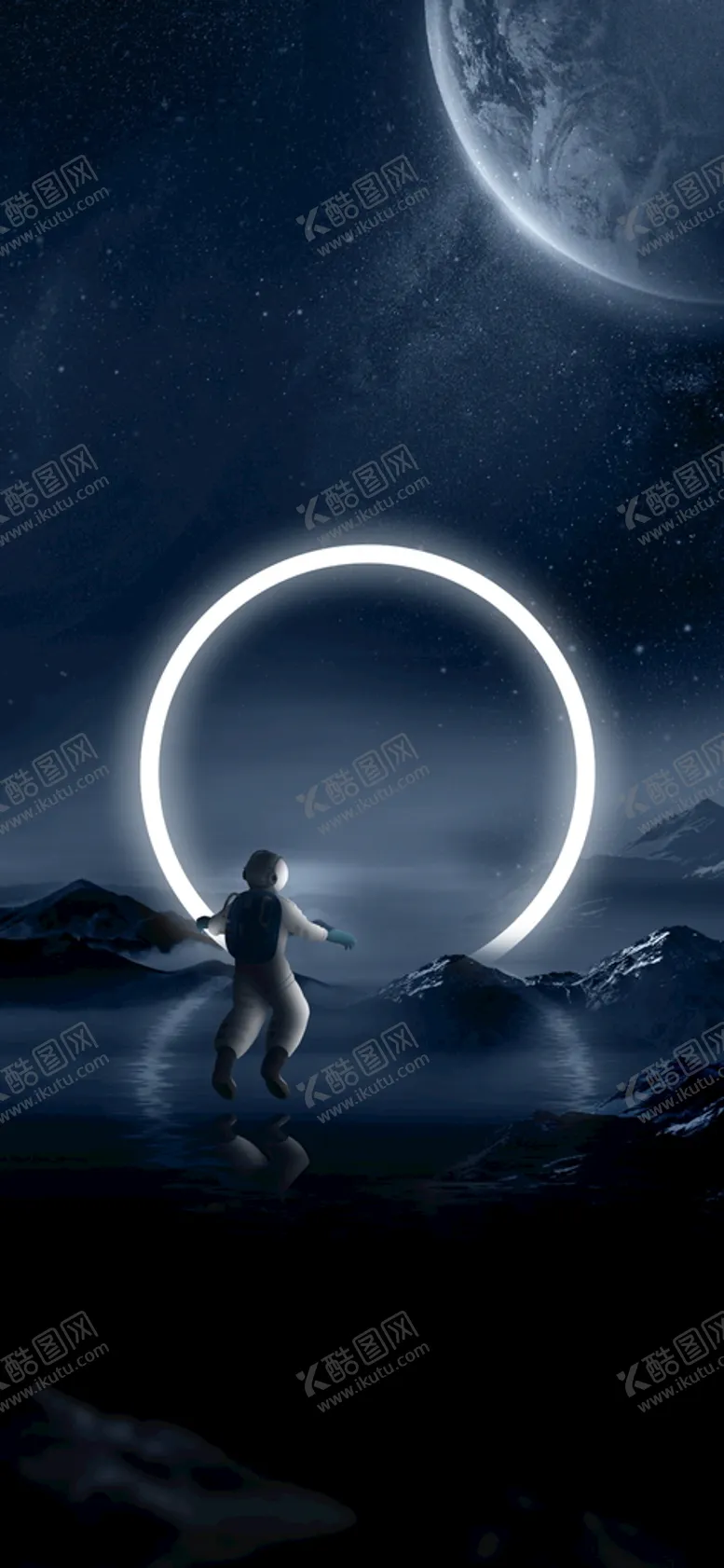 编号：24196309192048392834【酷图网】源文件下载-太空漫步航天员1海报