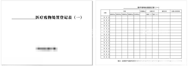 编号：90364112151608141900【酷图网】源文件下载-医疗废物处置登记表