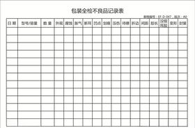 包装全检不良品记录表