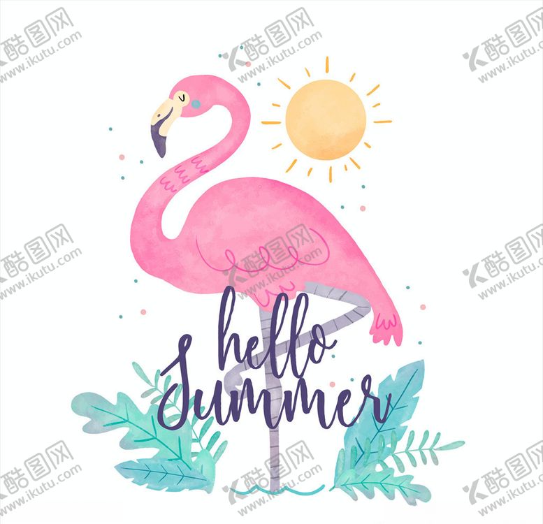 编号：49204510191515143938【酷图网】源文件下载-卡通火烈鸟