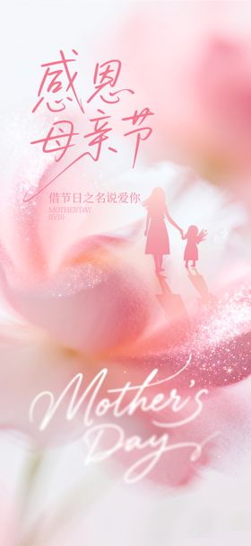 感恩母亲节温馨花卉海报