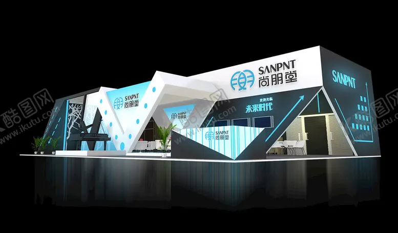 编号：13677602150527291606【酷图网】源文件下载-展览3D模型二面开口