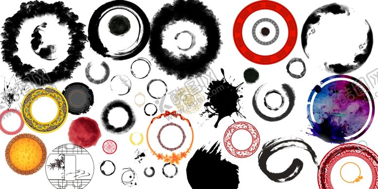 编号：26175310130146481196【酷图网】源文件下载-水墨元素