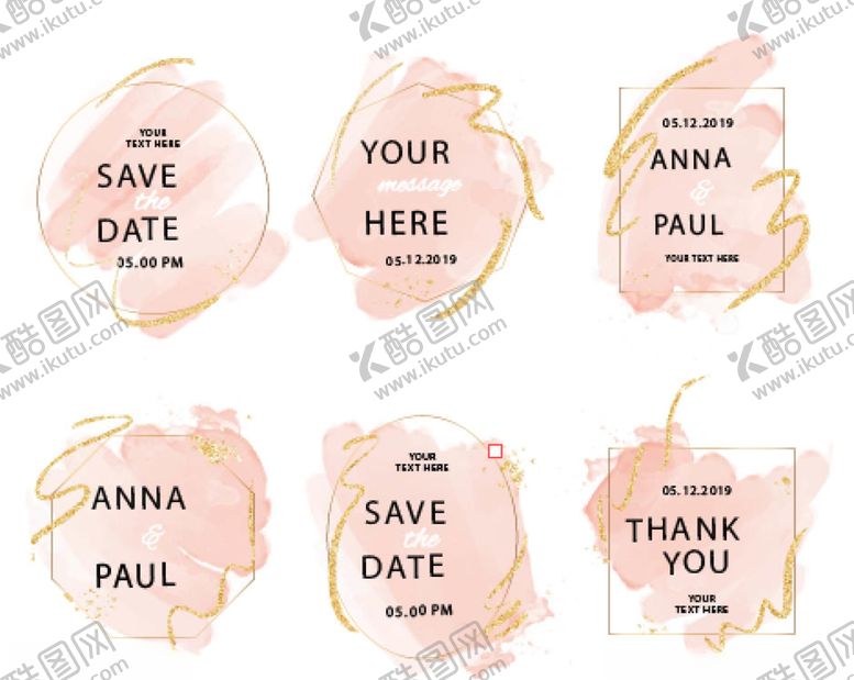 编号：81330510220516098534【酷图网】源文件下载-ins粉金水彩