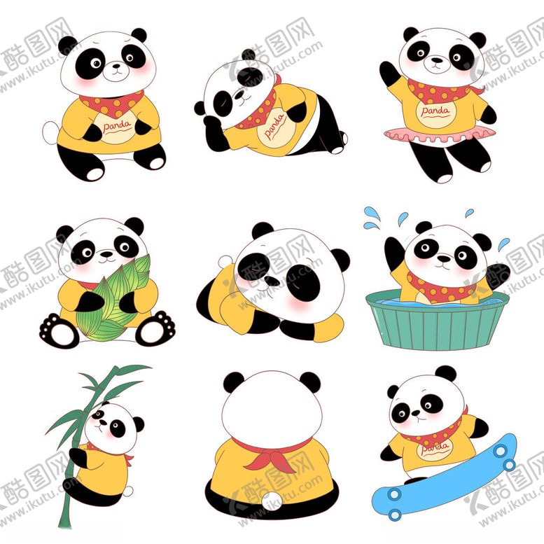 编号：80645302200417013158【酷图网】源文件下载-卡通熊猫