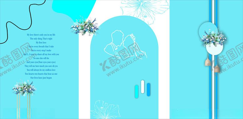 编号：25505704211400395206【酷图网】源文件下载-蓝色婚礼背景