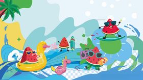 夏日水上西瓜主题玩乐场景