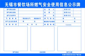 餐饮场所燃气安全使用公示牌