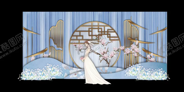 编号：96370209182234291185【酷图网】源文件下载-水墨新中国风婚礼设计背景