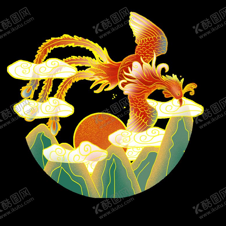 编号：58102709240054285024【酷图网】源文件下载-国潮凤凰海报设计图片