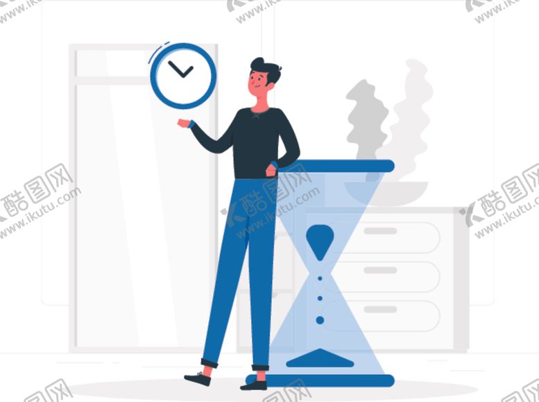 编号：10378210101716471686【酷图网】源文件下载-创意扁平化时间管理人物插画